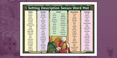 Free Spring Senses Word Mat Teacher Made