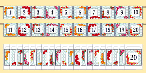 Floral Ceramics Themed - Times Tables Up to 12 Display Poster