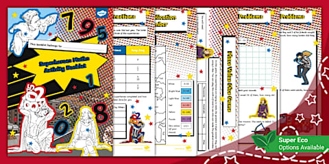 KS1 Superhero Maths Activity Booklet (Ages 5 - 7)