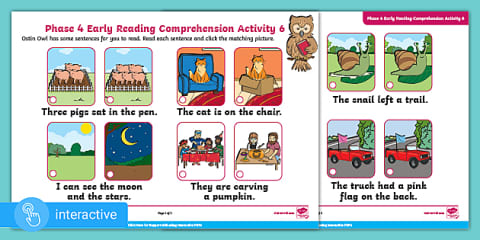 Interactive PDF: Phase 4 Early Reading Comprehension Activity 8