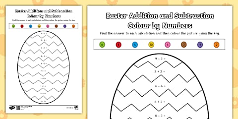 Easter Egg Near Doubles Colour by Number