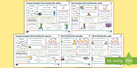 Year 2 Common Exception Word Activity Mat Pack 6