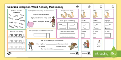 Year 2 Common Exception Word Activity Mat Pack 8