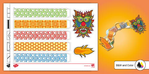 Chinese Dragon Color by Number 1-4 Activity