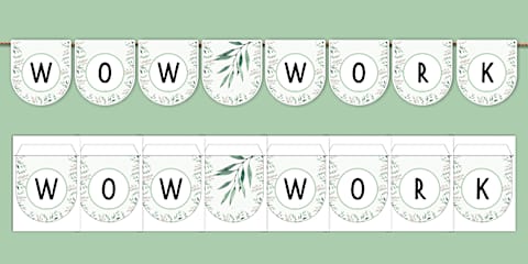 Botanical-Themed Wow Work Display Banner