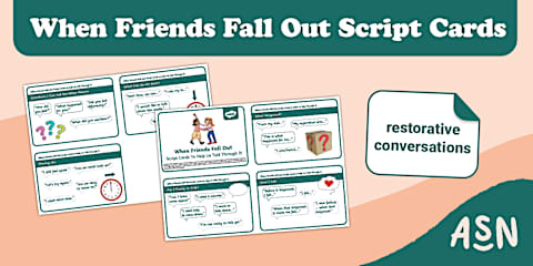 Restorative Script Widgit Restorative Conversation Prompt Cards (Following Dysregulation)