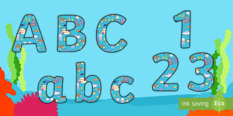 Under the Sea Themed Display Lettering