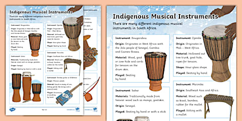 Four Indigenous Instruments Gr 4: NS/Tech: Indigenous Homes Around the World: Poster
