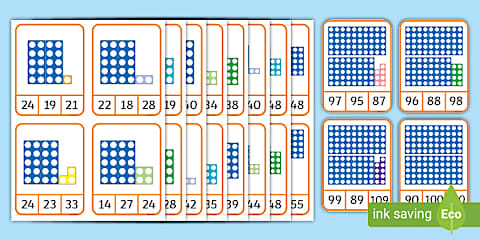 Numicon Shapes 1 to 100 Peg Cards