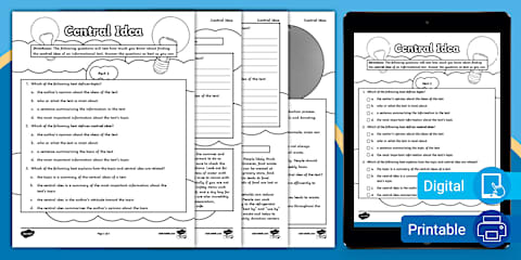 Sixth Grade Central Idea Exit Ticket