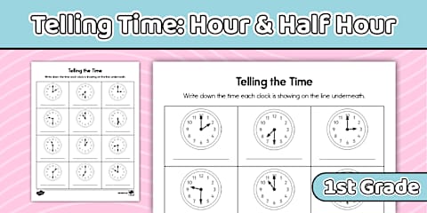 Telling Time to the Hour and Half Hour Interactive Quiz