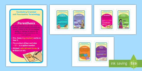 Year 5 Vocabulary Grammar and Punctuation Terminology Prompt Frame