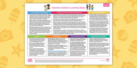 EYFS Ages 3-5 Planning Web: Autumn Outdoor Learning Ideas