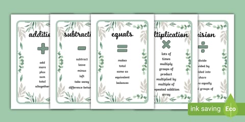 Botanical Maths Symbols Display KS1