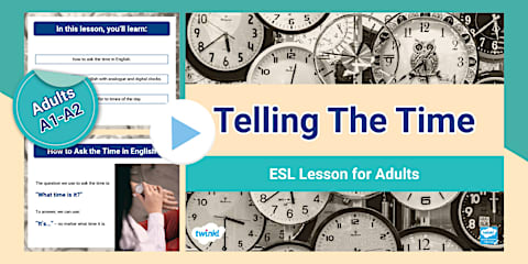 ESL Prepositions of Time PowerPoint [Adults, A2]