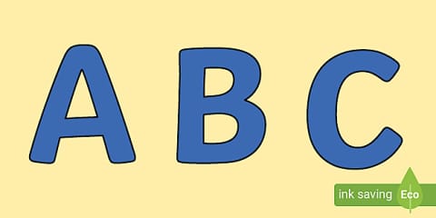 Blue Display Lettering