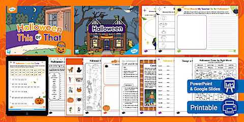 Second Grade Halloween Math Activity Pack