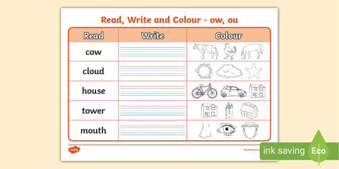 Er Read Write And Colour Worksheet | Primary resources
