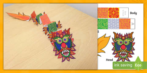 Lunar New Year Paper Craft Dragon - Australia