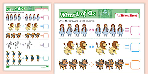 The Wizard of Oz Themed Shadow Matching Activity Worksheet