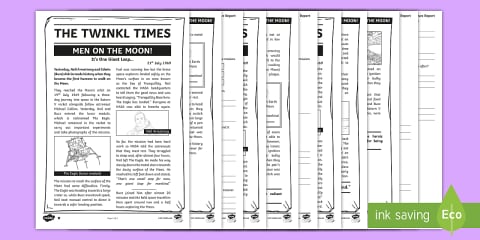 LKS2 Anniversary of the Moon Landing News Report Reading Comprehension ...