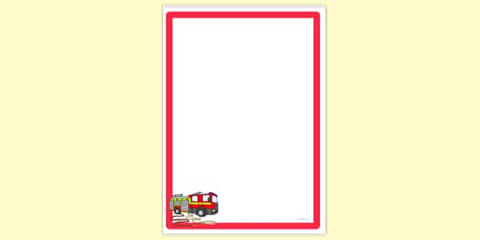 Fire Engine Writing Template
