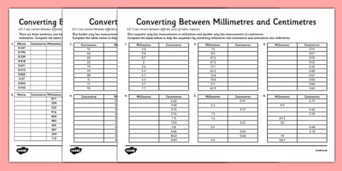 mm to cm - m - km Length Equivalents Interactive Matching Activity