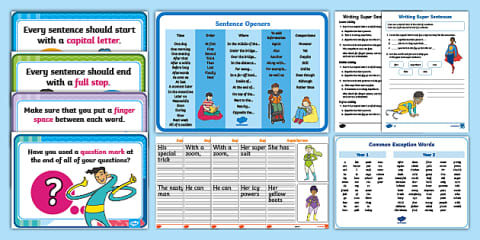 KS1 Writing Super Sentences Printable Worksheet Pack