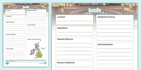Fact File Struture 대한민국 팩트 파일 글쓰기 도안 South Korea Fact File Template