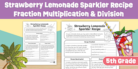Grade Lemonade Fifth Grade Mrs. Claus's Kitchen Multiplying Fractions Worksheet