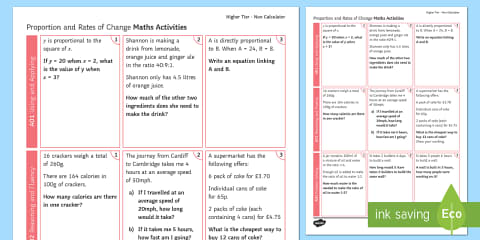 GCSE Foundation Ratio and Proportion Spiral Review B