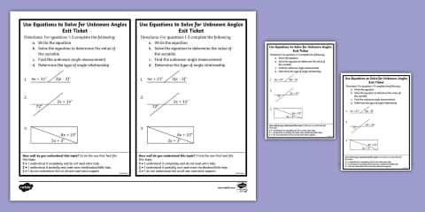 Seventh Grade Angle Relationships Worksheet