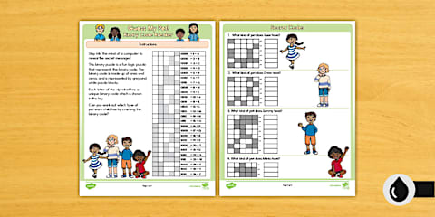 Binary Code Challenge Worksheets