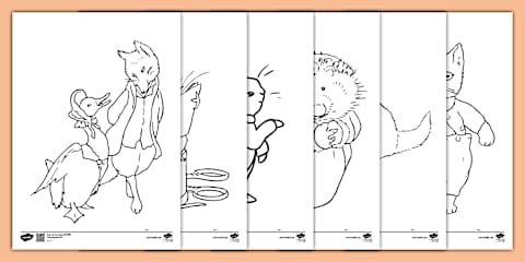 Beatrix Potter - The Tale of Benjamin Bunny Coloring Sheets