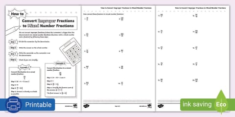 Grade 7 Maths - Term 2 - How to Convert Improper Fractions to Mixed ...