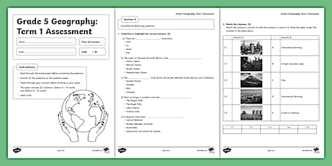 Grade 5 Geography - Term 2 - Exam (CAPS Aligned)