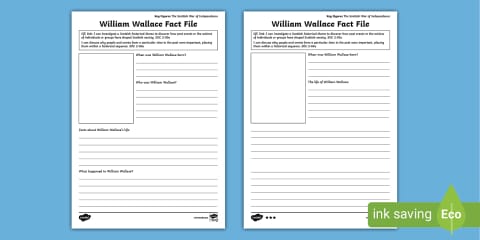 William Wallace Timeline Worksheets