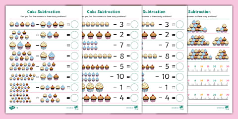 Cake Addition Worksheet Pack