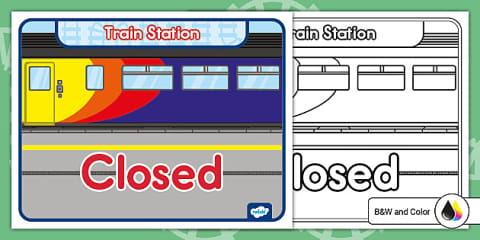 Train Station Dramatic Play Open Sign