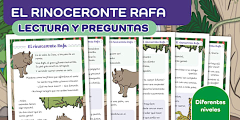Hoja de actividad: Los personajes del rinoceronte Rafa - Guía de trabajo