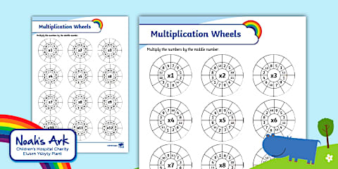 Multiplication Wheels Worksheet