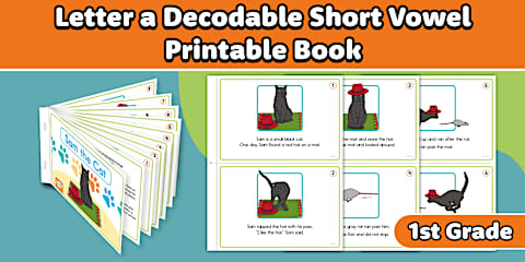 First Grade Letter i Decodable Short Vowel Printable Book