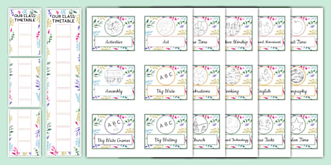 Colourful Botanical Themed Self-Registration Display Pack
