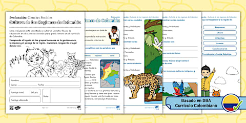 Hojas para colorear: Culturas indígenas de Colombia - Guía de trabajo