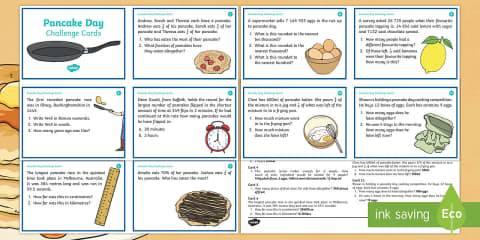 Years 3-6 Pancake Day Code Breaker Differentiated Worksheet