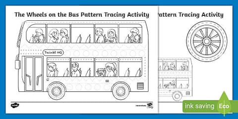 The Wheels on the Bus Cutting Skills Worksheet