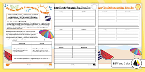 Sixth Grade Connotation and Denotation Lesson Pack