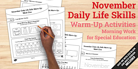 December Daily Life Skills Warm-Up Activities | Morning Work for ...