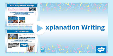 Level 3 Writing - Explanation Exemplar