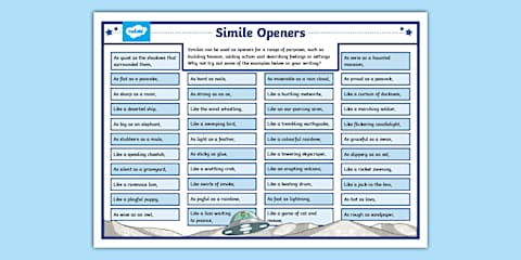 Similes and Metaphors Word Mat